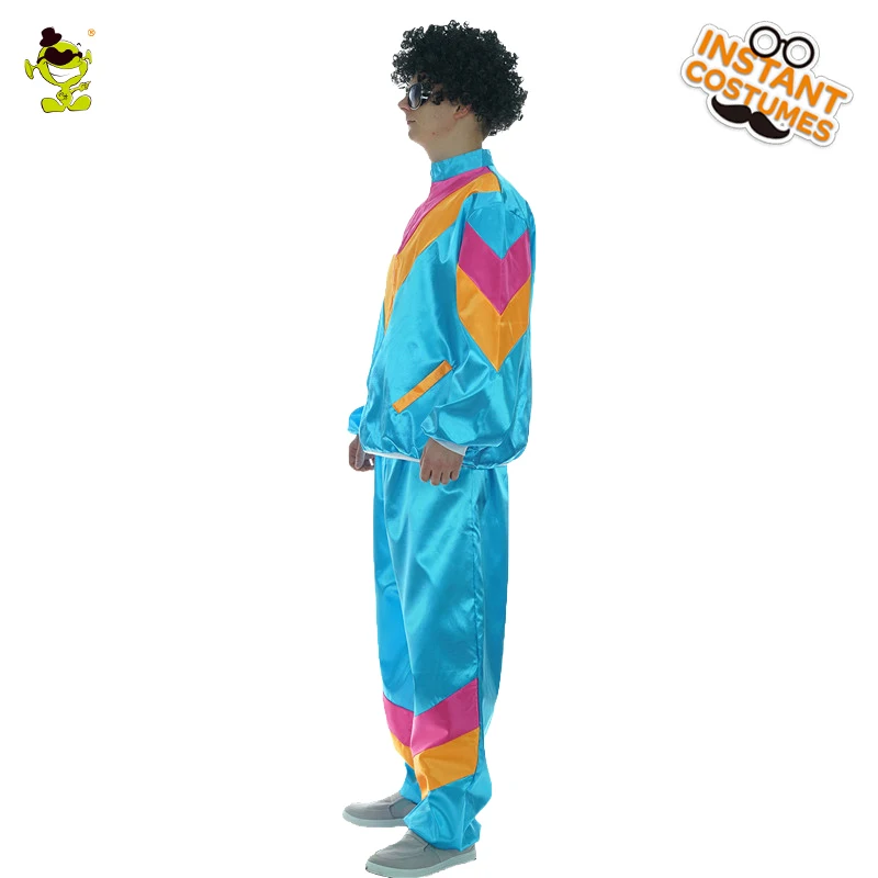 Hippie Costume Shell Suit Party Fancy Dress Up Purim Cosplay Hippy Outfits Halloween Role Play 80's Clothing for Men and Women cosplay costume