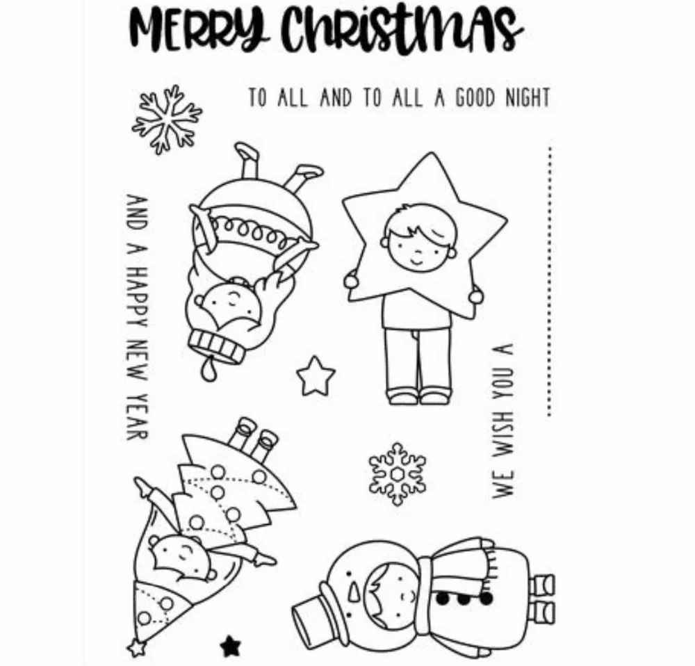 

Merry Christmas Transparent Clear Silicone Stamp/seal for DIY Scrapbooking/ Album Decorative Clear Stamp Sheets A1279