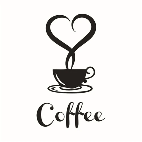 1 set 12cm x 20cm Decor Coffee Cup Decals Vinyl Mug Wall Sticker Glass Door Removable DIY Kitchen | Дом и сад