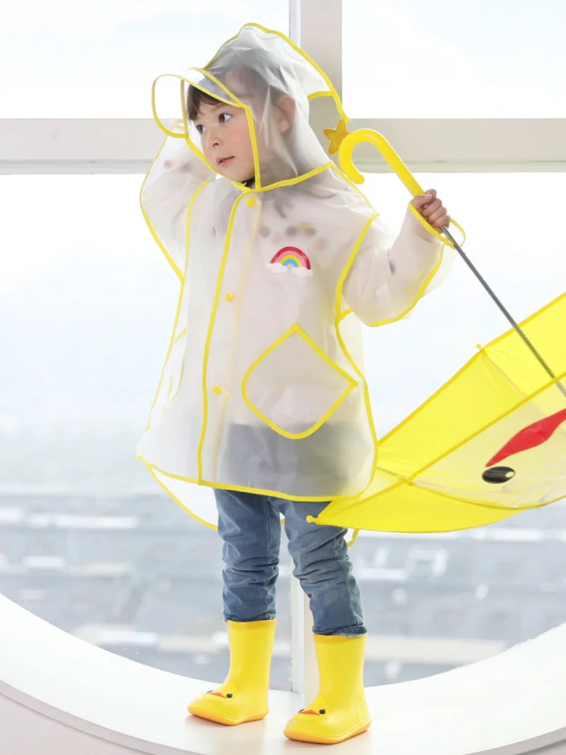 Transparent Waterproof Rain Children Raincoat Poncho Kids Windbreaker Bag for Boys Raincoats Capa De Chuva Rain Gear LZO59-1