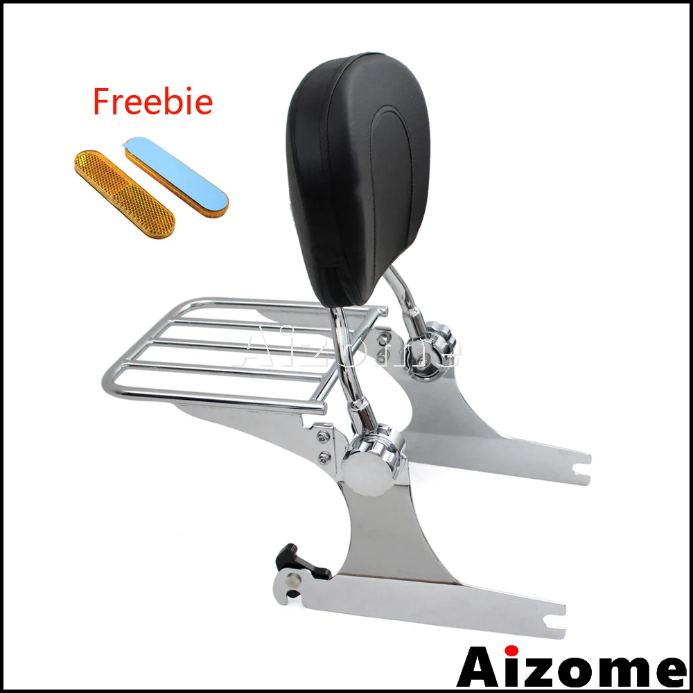 

Chrome Detachable Backrest Sissy Bar Luggage Rack For Harley Dyna Fat Bob FXDF CVO FXDFSE 2008-Up Wide Glide FXDWG 2010-Up
