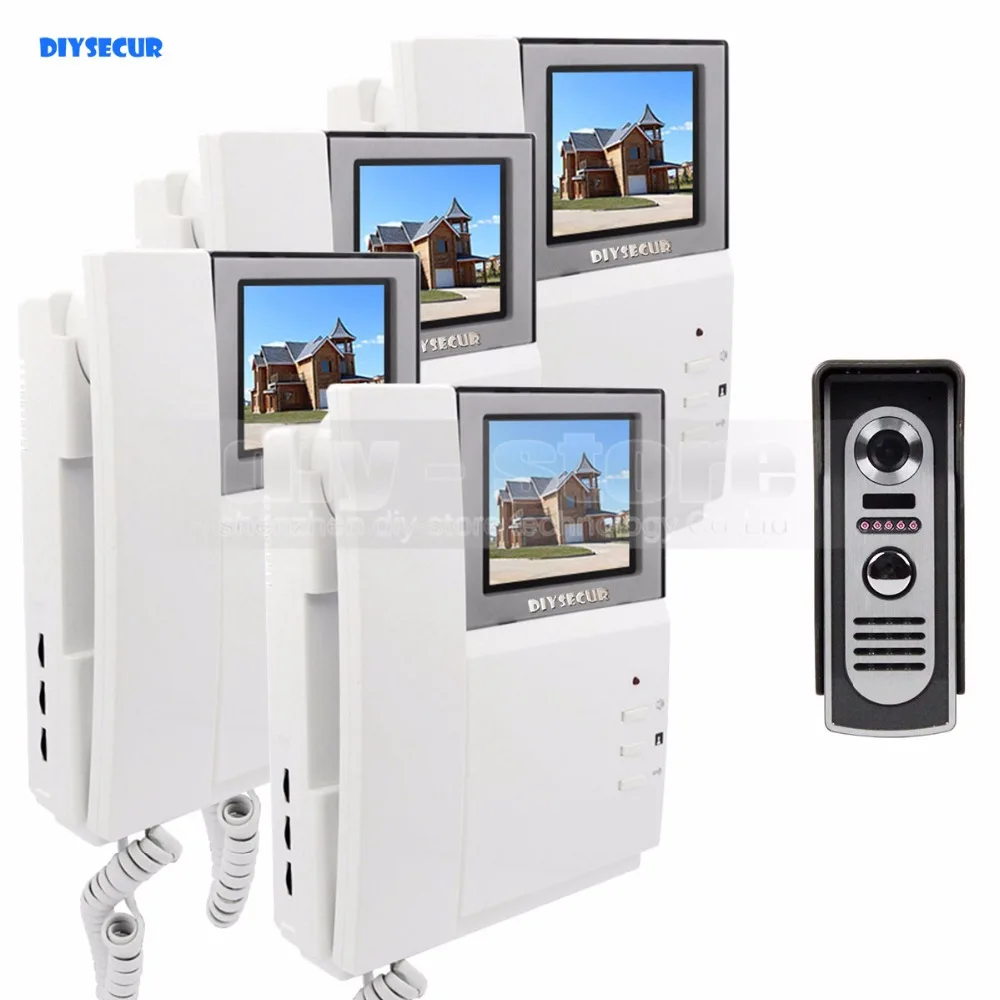 DIYSECUR 4 3 дюймов 800x480 HD экран видео домофон видеодомофон дверной звонок + 600 TVLine ИК