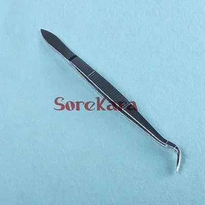 

160mm Stainless Steel Tweezer Curved Round Tip Dentistry Tool
