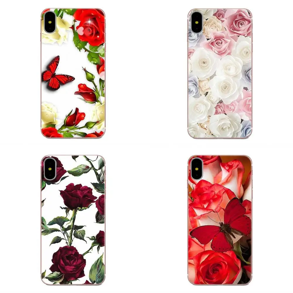 

Soft TPU Protector Butterfly on white Roses flower For Apple iPhone 4 4S 5 5C 5S SE 6 6S 7 8 Plus X XS Max XR