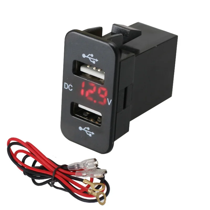 Car Dual Usb Charger For Suzuki sx4 LED Fast Car USB Socket Charger Battery Charger With Voltmeter 5V 4.2A LED Display