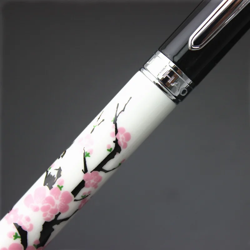 Jinhao 8802 перьевая ручка цвета сливы металлическая и фарфоровая ручка Роскошные чернильные ручки для письма каллиграфии офисные школьные принадлежности