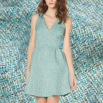

The green delicate and tightly woven tweed plush fabric for coat tulle tissu tecido tissus au metre cheap DIY shabby chic tela