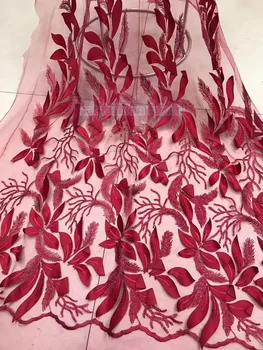 

top quality French net lace sat-42014 nice looking 3d flower embroidered lace fabric with super quality