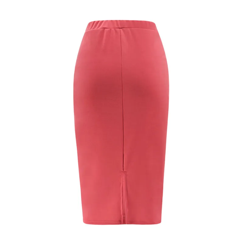 A Forever Весенняя женская офисная юбка с разрезом однобортная Эластичная Высокая талия тонкая посылка юбка-карандаш M-1073