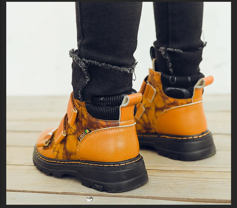 Осень-зима теплая обувь из натуральной кожи; высокое качество; детские зимние ботинки, ботинки для мальчиков; удобные; детская джинсовая одежда; ; Повседневное 1813
