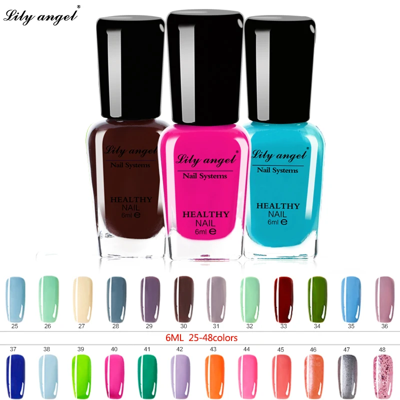 Lily angel 48 colors Colorful 6ml Nail polish Gel Paint Peel off Water Based Nails Art Glue Quick Drying Beauty Tools NO.25-48 Lily angel 48 colors Colorful 6ml Nail polish Gel Paint Peel off Water Based Nails Art Glue Quick Drying Beauty Tools NO.25-48