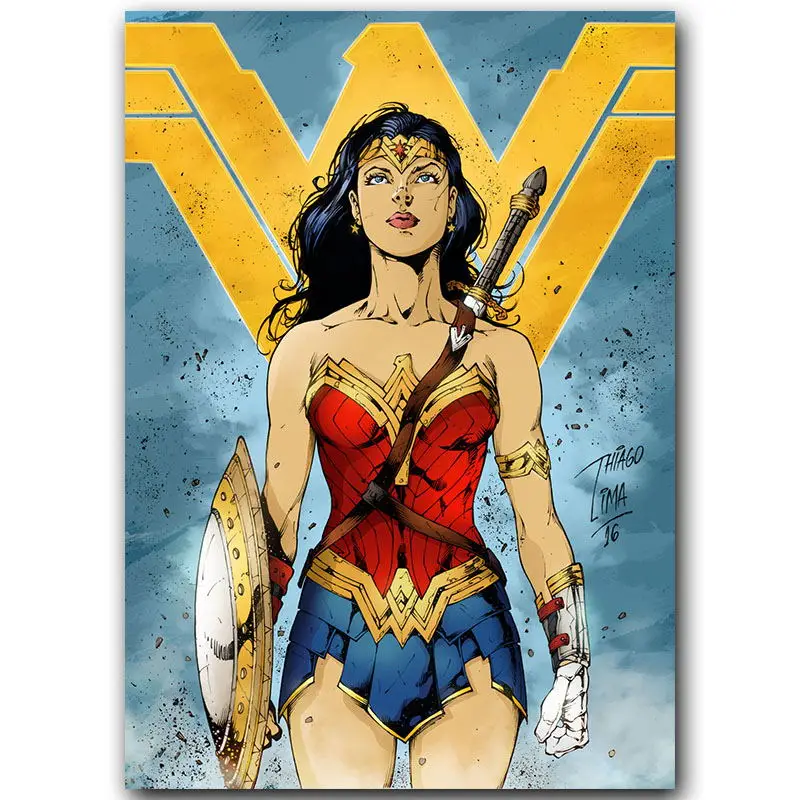 

Wonder Woman Super Hero Movie Art Silk Poster Print 30x45cm 60x90cm Movie Pictures Poster Living Room Decor