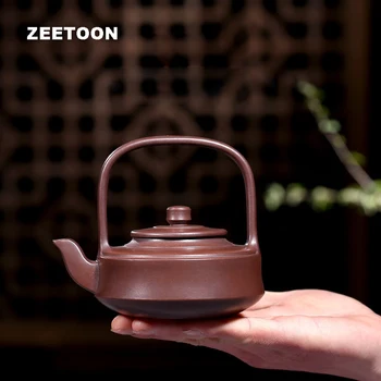 

260cc Authentic Yixing Teapot Crossbeam Ti Bi Pot Chinese Health Care Purple Clay Tea Set Tea Pot Tea Maker Vintage Home Decor