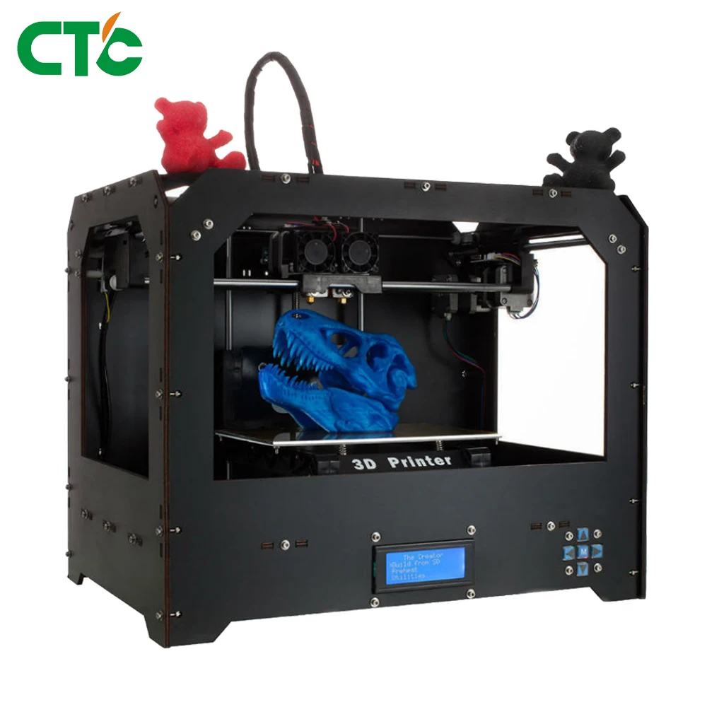 CTC 3d принтер 2 экструдер быстрого прототипирования 3D Drucker со светодиодный дисплеем США