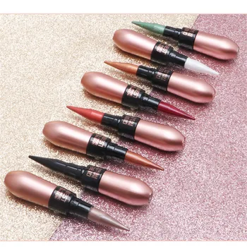 

Eye Liner & Eye Shadow Dual-ended Soft Texture Eye Shadow Glitter Eyeshadow Cream Black Liquid Eyeliner Pen Stick Cosmetic