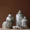Jingdezhen Ceramic Freehand Vase Living Room Decoration Modern Handicraft Antique European Ornamental Ceramic Pot porcelain jar 1