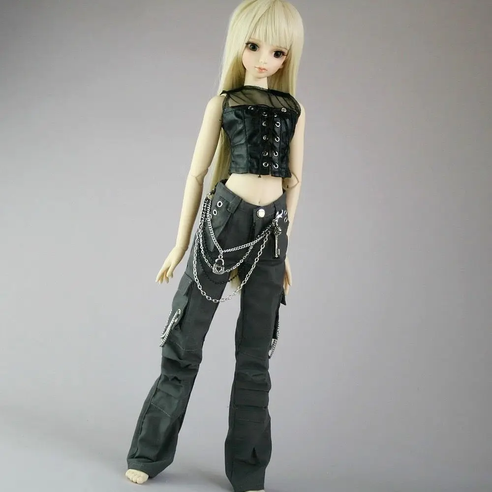

[wamami] 367# Grey Casual Pants Pu Leather Waistcoat 2pcs Suit 1/4msd 1/3 SD DZ BJD Dollfie
