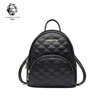 

LAORENTOU 2020 New women Genuine Leather bags Lingge fashion Luxury tote real leather women backpack
