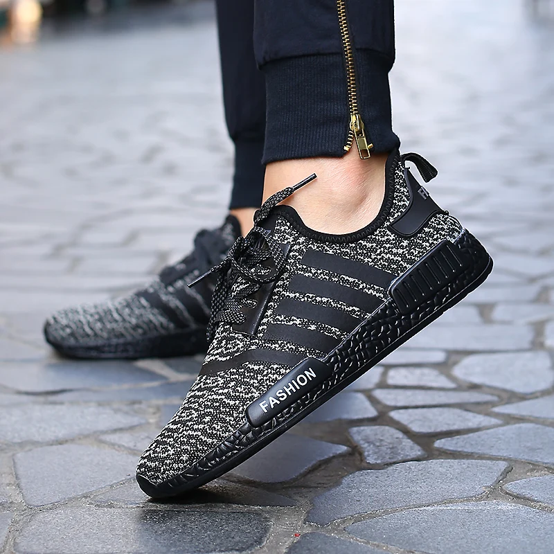 

2017 New Men Casual Shoes Summer Lightweight Breathable Air Mesh Walking Shoes Fashion Black Lace Up Flat Zapatillas Shoes