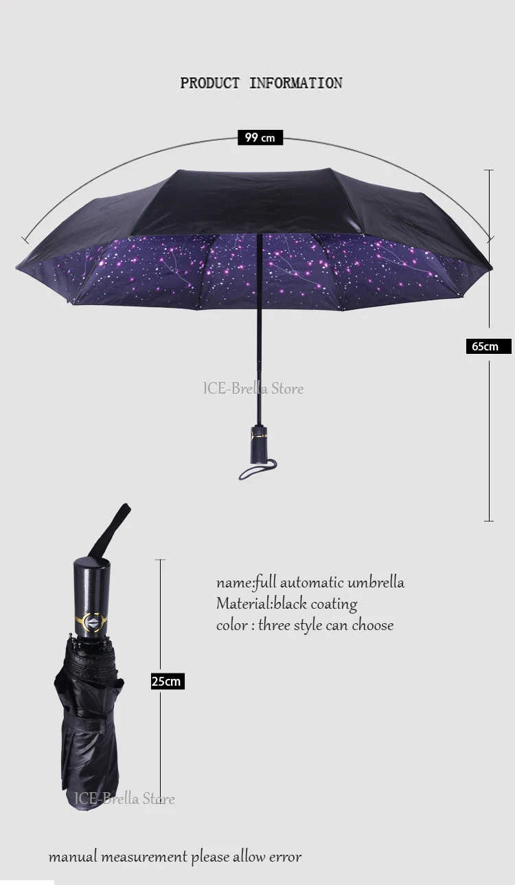Маленький черный зонт, Солнечный дождливый женский складной зонт, полностью автоматический цветочный женский зонт, женские автоматические зонты Paraguas