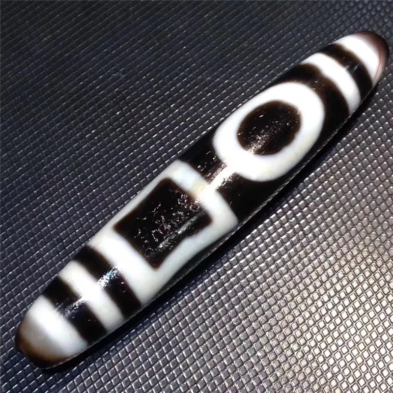 

190410-1 Tibetan Loosing Beads High Oil Magic Double Sky and Earth Patterns Natural Agate 15mmx79mm Dzi Beads Stone Big Size