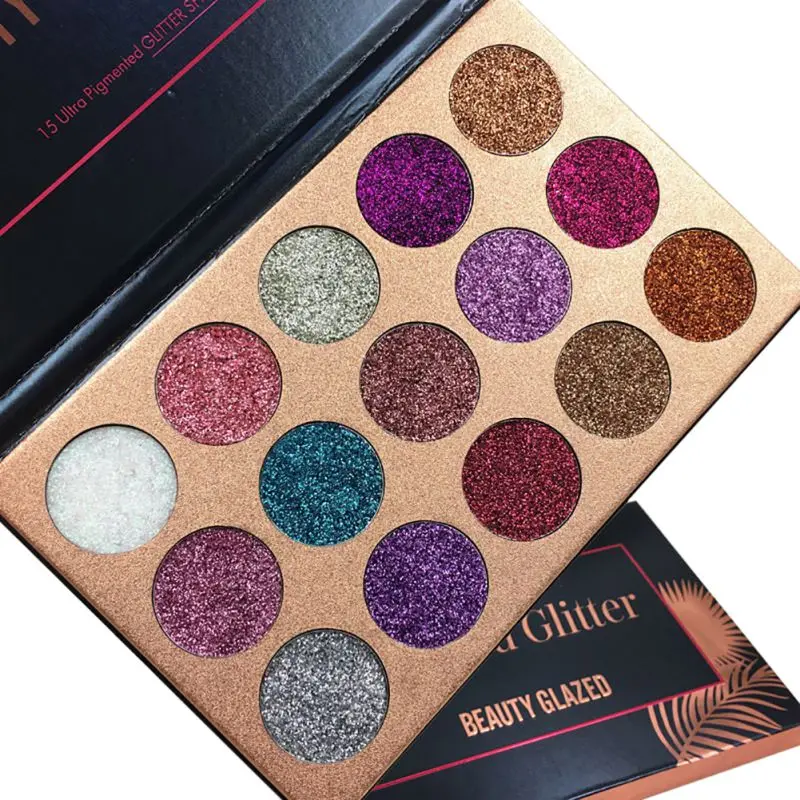 Тени для век Beauty Glazed с прессованными блестками косметика со стразами и радугой
