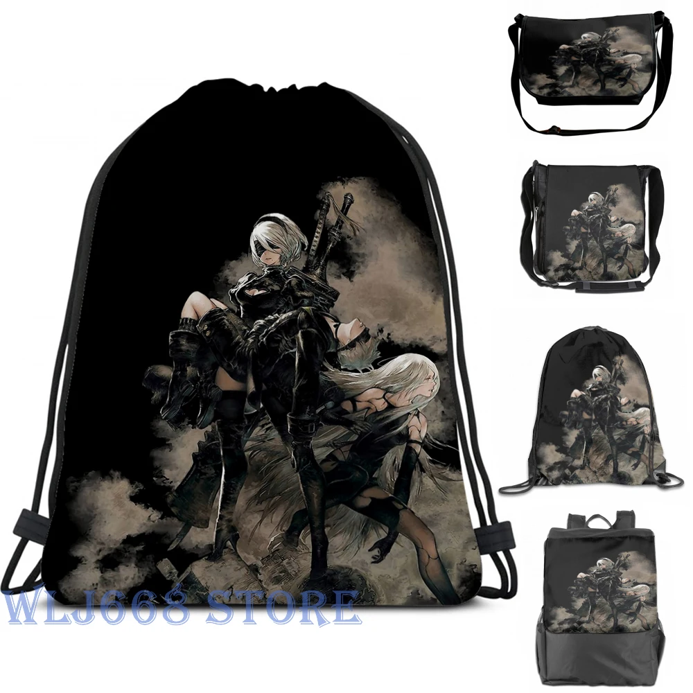 

Funny graphic print shoulder Bags women Nier Automata Black Single shoulder backpack travel for men Gym Bag