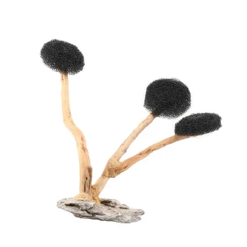 

3 heads mushroom shape Aquarium landscaping forest wooden framed tank Bonsai skeleton Moss tree decoration water grass root bush