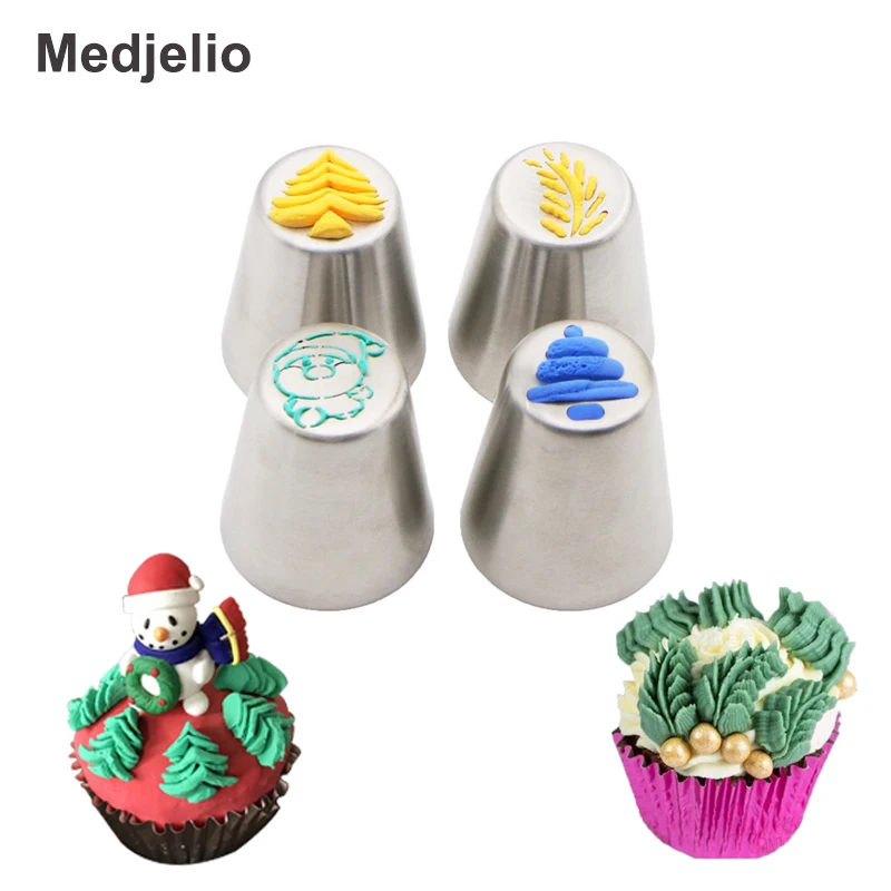 Medjelio 4 шт. Санта Клаус Рождественская елка Холли Листья Украшения Торта