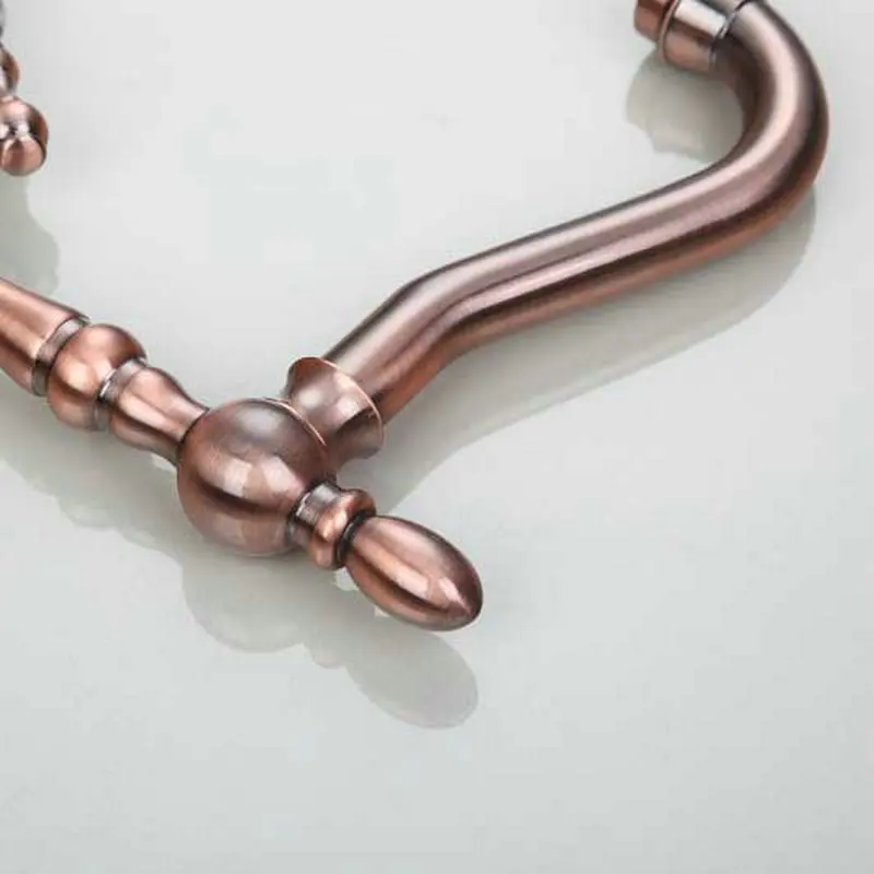 pia de cozinha com torneira vintage de cobre escovado com rotação de pia com misturador