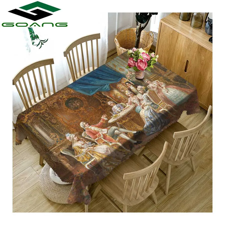 

GOANG tablecloths European-style women's party 3d table cover waterproof dustproof rectangular and round table cloth