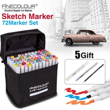 FINECOLOUR 36/48/60/72Color Art Marker Set Dual Head Oily Alcohol Based Sketch Markers Pen for Artist Drawing Design Supplies finecolour markers yellow and red color double ended art marker artist sketch drawing marker pen