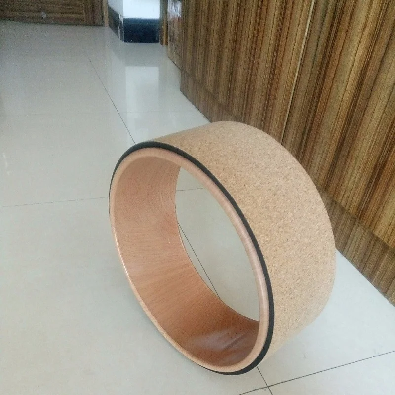 Cork+ABS Yoga Wheel / Ring Miracle Yoga Circle Pilates Rings Home Gym Fitness Equipments Priora Foam Roller Pilates Accessories 