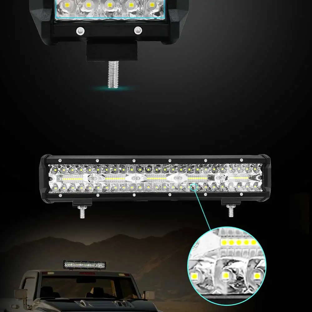 Автомобильные аксессуары светодиодный рабочий свет бар 18 Вт 36 Вт 60 Вт 72 Вт 120 Вт 300 Вт 12 в 24 В прожектор для Offroad 4WD тягач внедорожник 4x4 джип