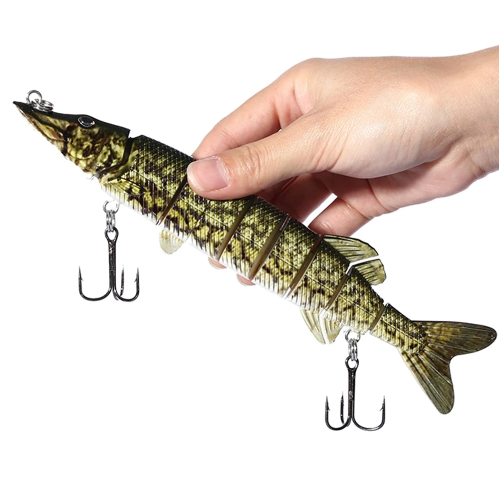 

Outdoor Lifelike Artificial Bait 9 Sections Big Pike Fishing Lure with Sharp Hooks