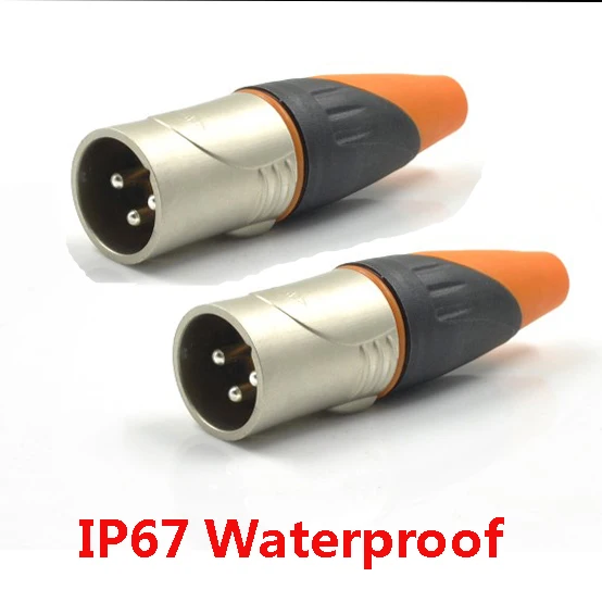 10PCS/lot Waterproof Connector 3Pin XLR Male Balanced Socket Microphone