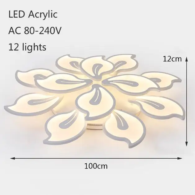 Современные акриловые кованые Королевский потолочные светильники Светодиодный 220V 5 видов стилей потолочные светильники для спальни фойе Холл ресторана для гостиничного Холла бар - Цвет корпуса: 12 lights