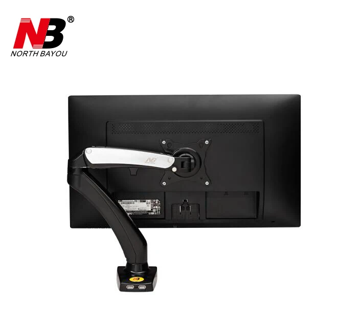 2018 New NB F100 Gas Spring 17-27 inch Desktop LED TV Mount Monitor Holder Arm Ergonomical Mount with 2USB Port Loading 2~6.5kgs 2018 New NB F100 Gas Spring 17-27 inch Desktop LED TV Mount Monitor Holder Arm Ergonomical Mount with 2USB Port Loading 2~6.5kgs
