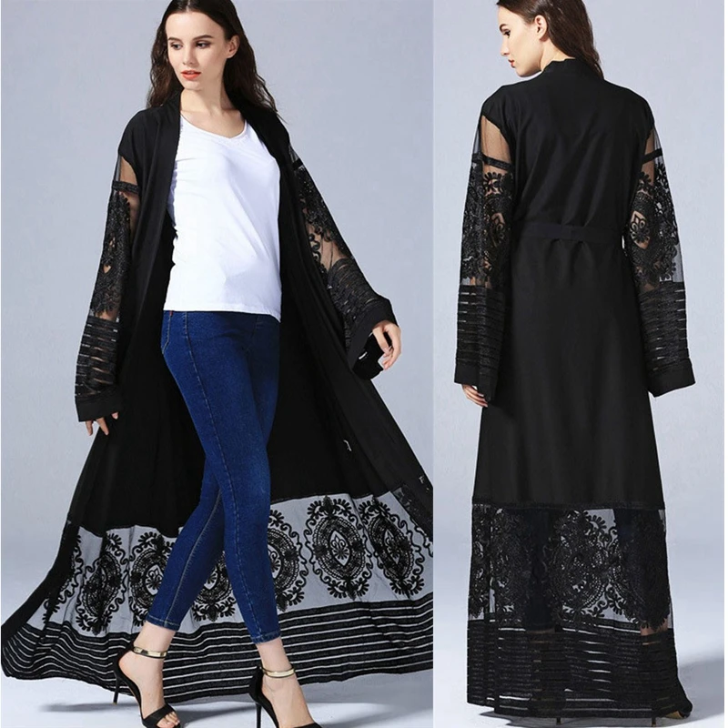 

Muslim Dress 2019 Party Ethnic Robes Abaya Islamic Muslim Middle East Maxi Dress Bandage Kaftan