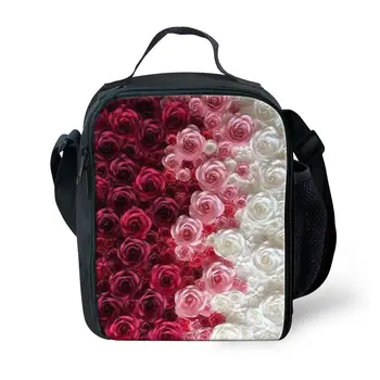 

THIKIN Lunch Bags for Women Rainbow Rose Cute Princess Girls Tote Keep Warm Lunchbag Kid Handbags for Child Portable Picnic Bag