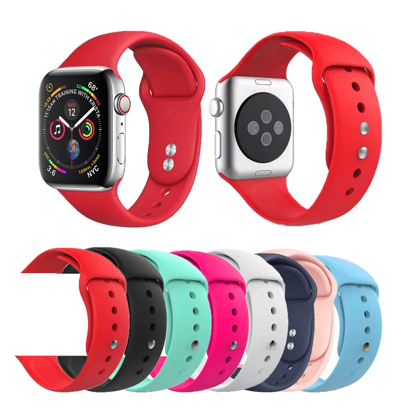 Силиконовый спортивный смарт ремешок для часов серии IWatch 4 3 2 1 38 мм/40 мм 42 мм/44
