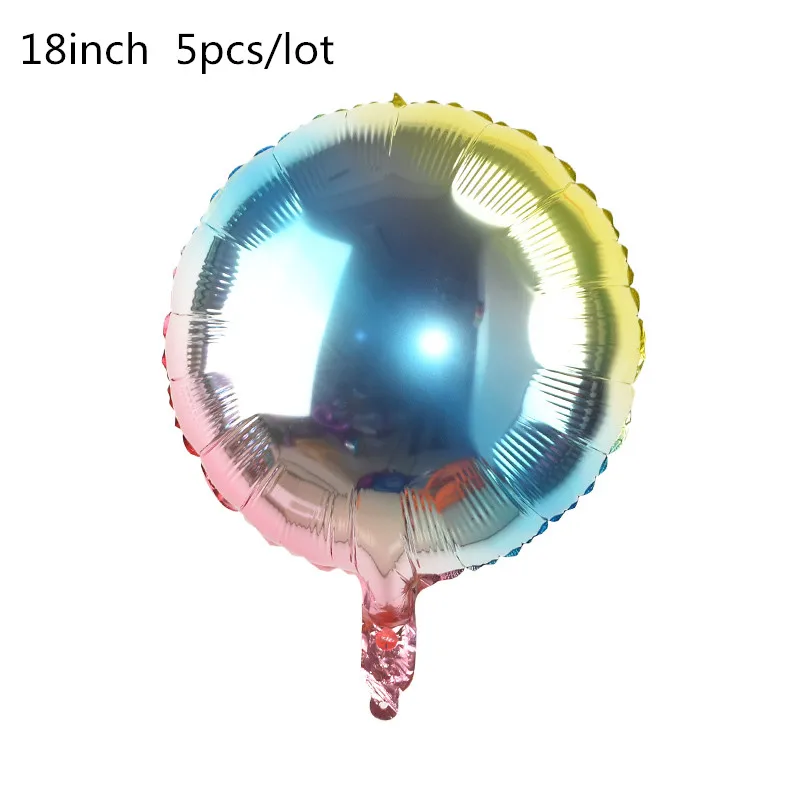 32 дюйма градиентный цветной цифровой фольгированный шар на день рождения, свадьбу, вечеринку, украшение, Звездный Радужный цветной шар, принадлежности для детского душа - Цвет: round