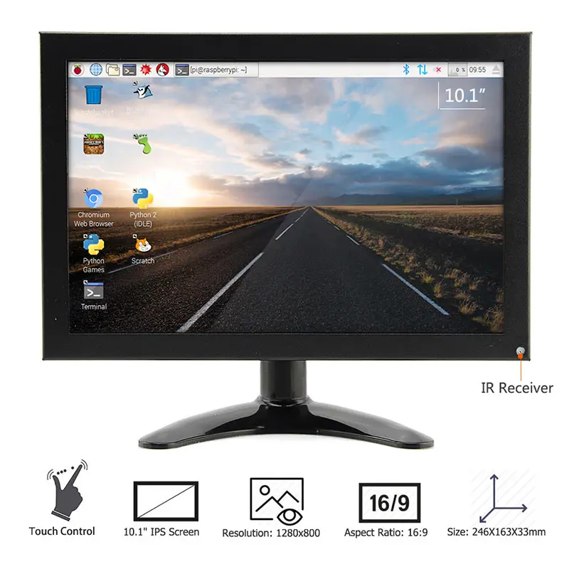 US $135.99 Elecrow Raspberry Pi Touchscreen 101 Inch Display IPS LCD 1280x800 FULL HD Monitor TFT VGA LCD BuiltIn Speaker Laptop Screen