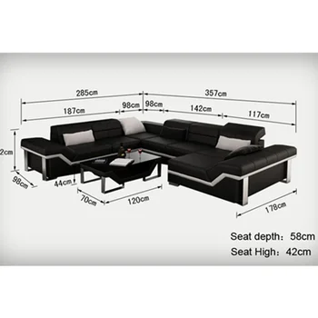 

L Shaped Corner Living Room Couch,new style Home leather Furniture Luxury Sofa Sets