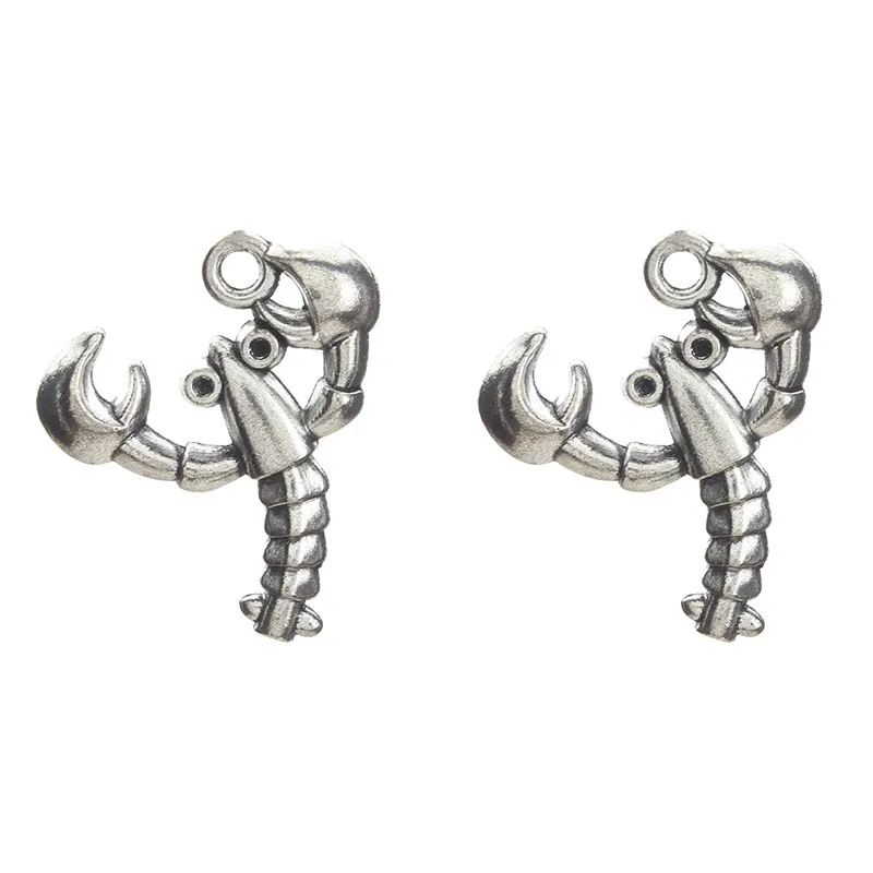 10pcs/lot Lobster Charms Keychain Pendant Antique Making Pendant