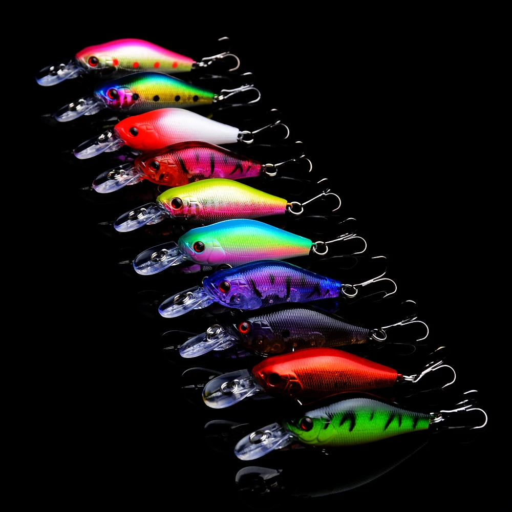  10pcs 7cm/8g Minnow Fishing Lures Sharp Hooks Wobblers Lure Tackle Hard Bait Pesca Wobbler Artifici