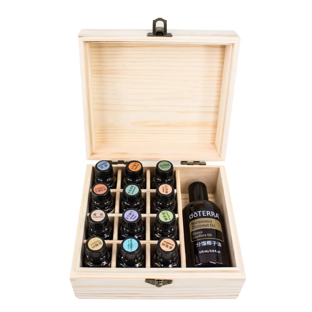 Grades de Óleo Titular de Madeira Essencial 10 15 115 Madeira Aromaterapia Organizador Titular Multifunções 13 5 ml –