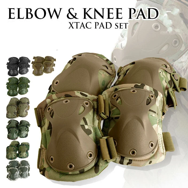 Tactical Military Army Elbow & Knee Pads Airsoft Paintball Sports Protection^ Tactical Military Army Elbow & Knee Pads Airsoft Paintball Sports Protection^