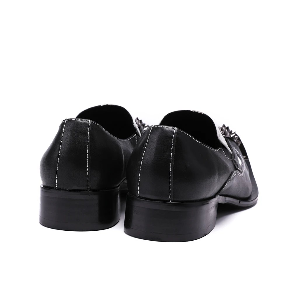 Christia Bella/мужские туфли на плоской подошве; Модные фирменные модельные туфли; Цвет черный, белый; мужская повседневная обувь с цепочкой; свадебные и вечерние туфли