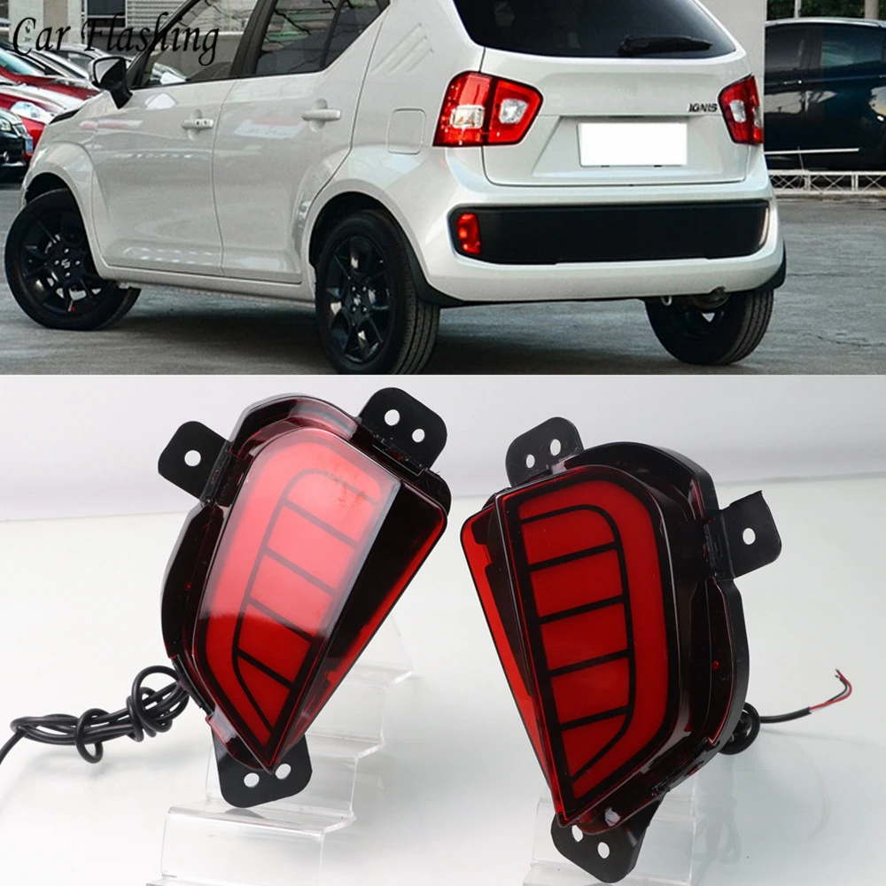 2 шт. для Suzuki Ignis 2016 2017 2018 2019 светодиодные задние тормозные огни бампер отражатели